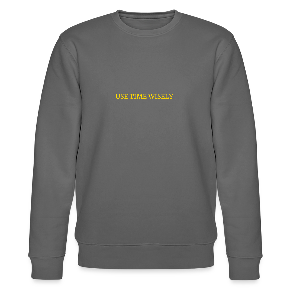 TIME quote organic cotton men's sweatshirt - anthracite