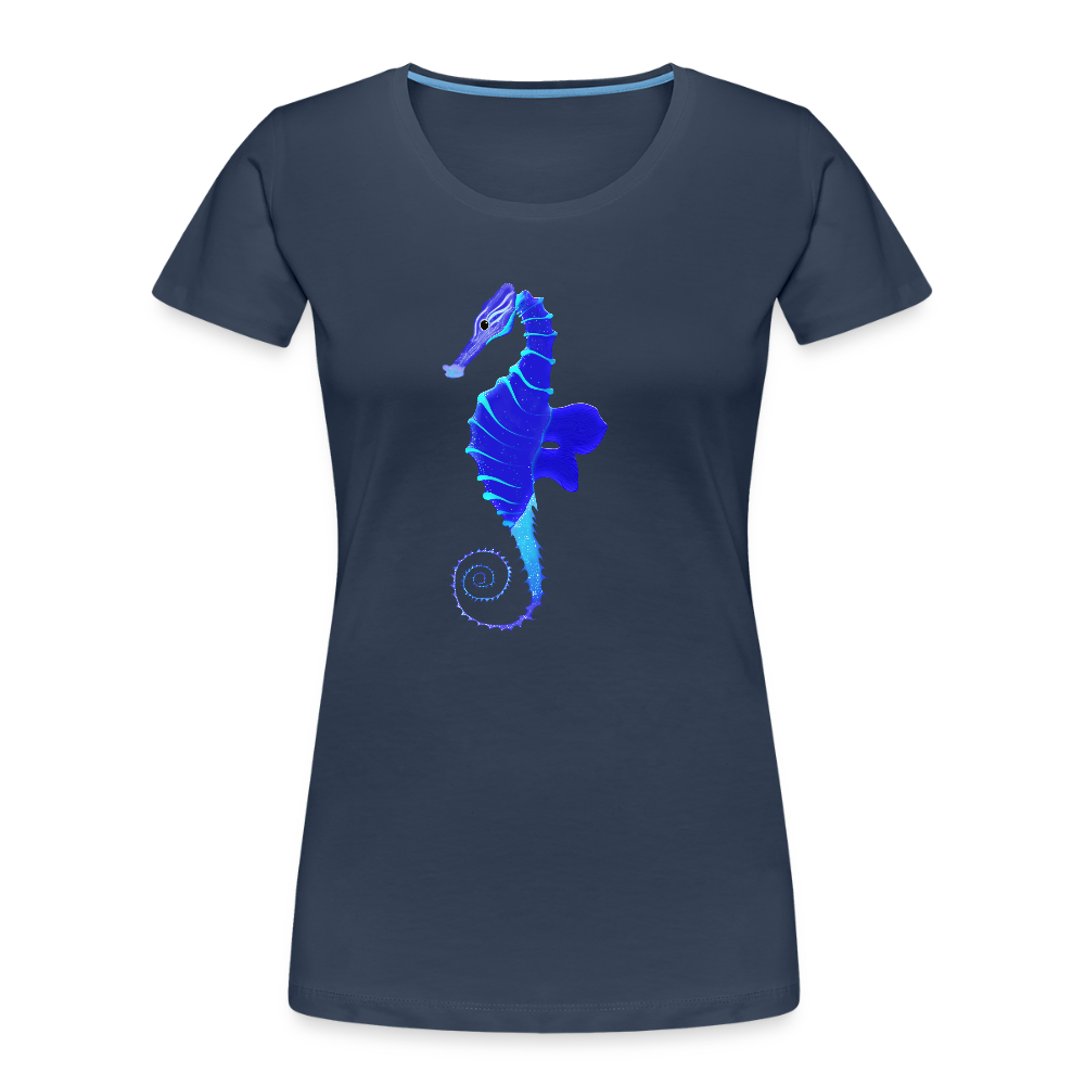 Seahorse Women’s organic cotton T-Shirt - navy