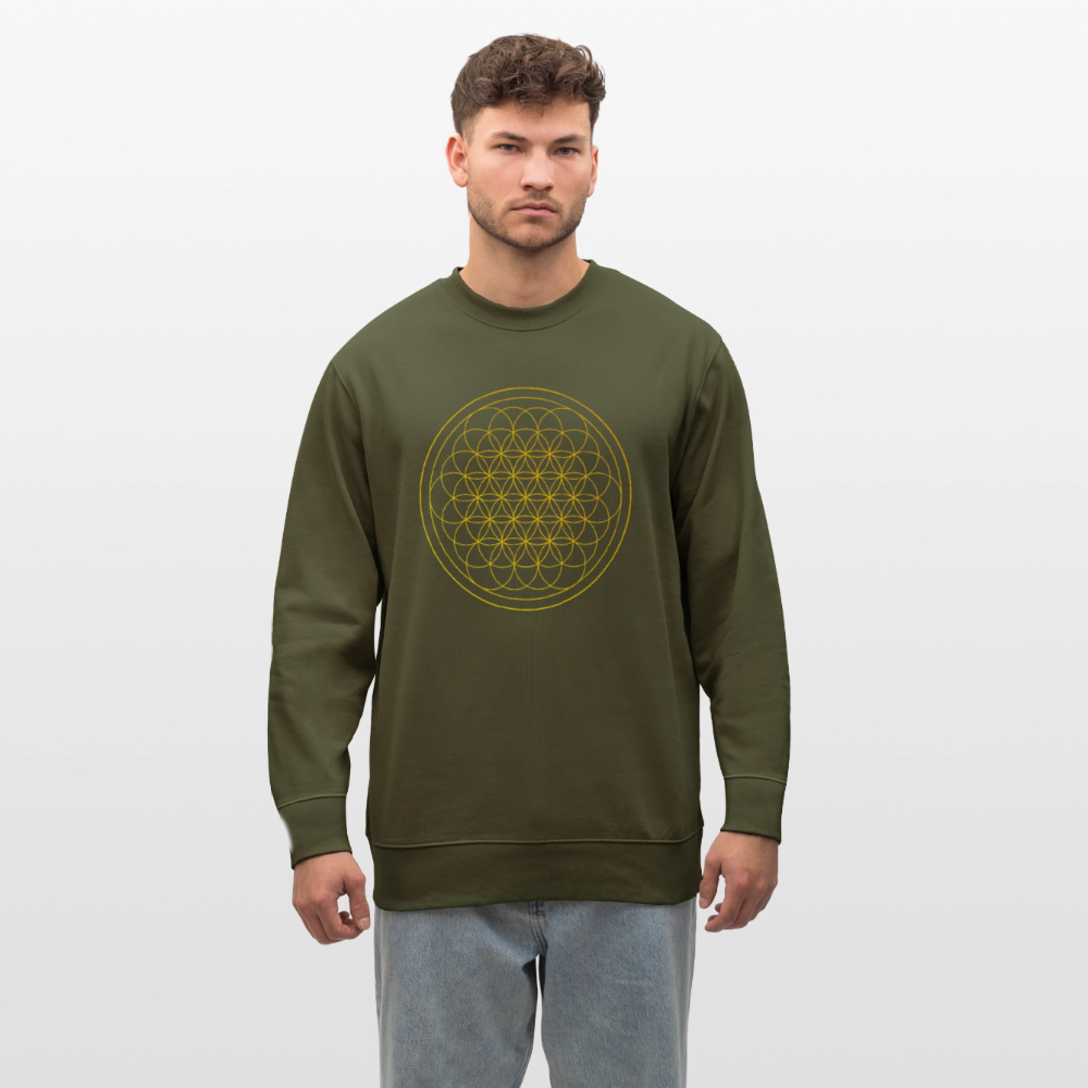 Golden flower of life GREENSTAR organic cotton men's sweatshirt - khaki