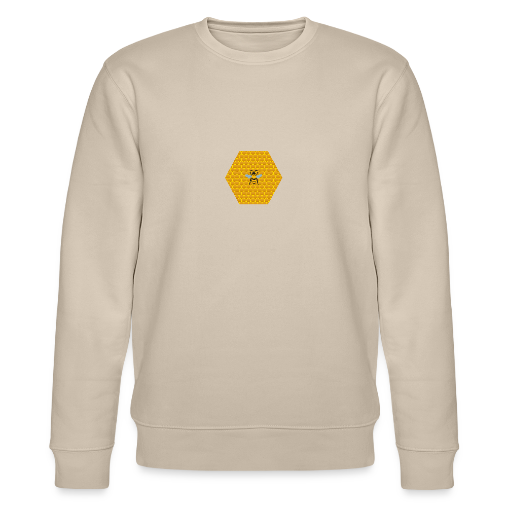 Bee & honeycomb organic cotton men's sweatshirt - beige