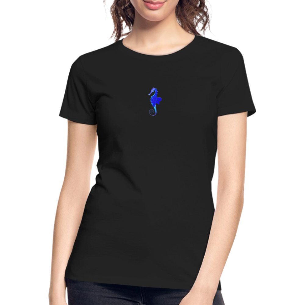 Seahorse minimalist Women’s organic cotton T-Shirt - black