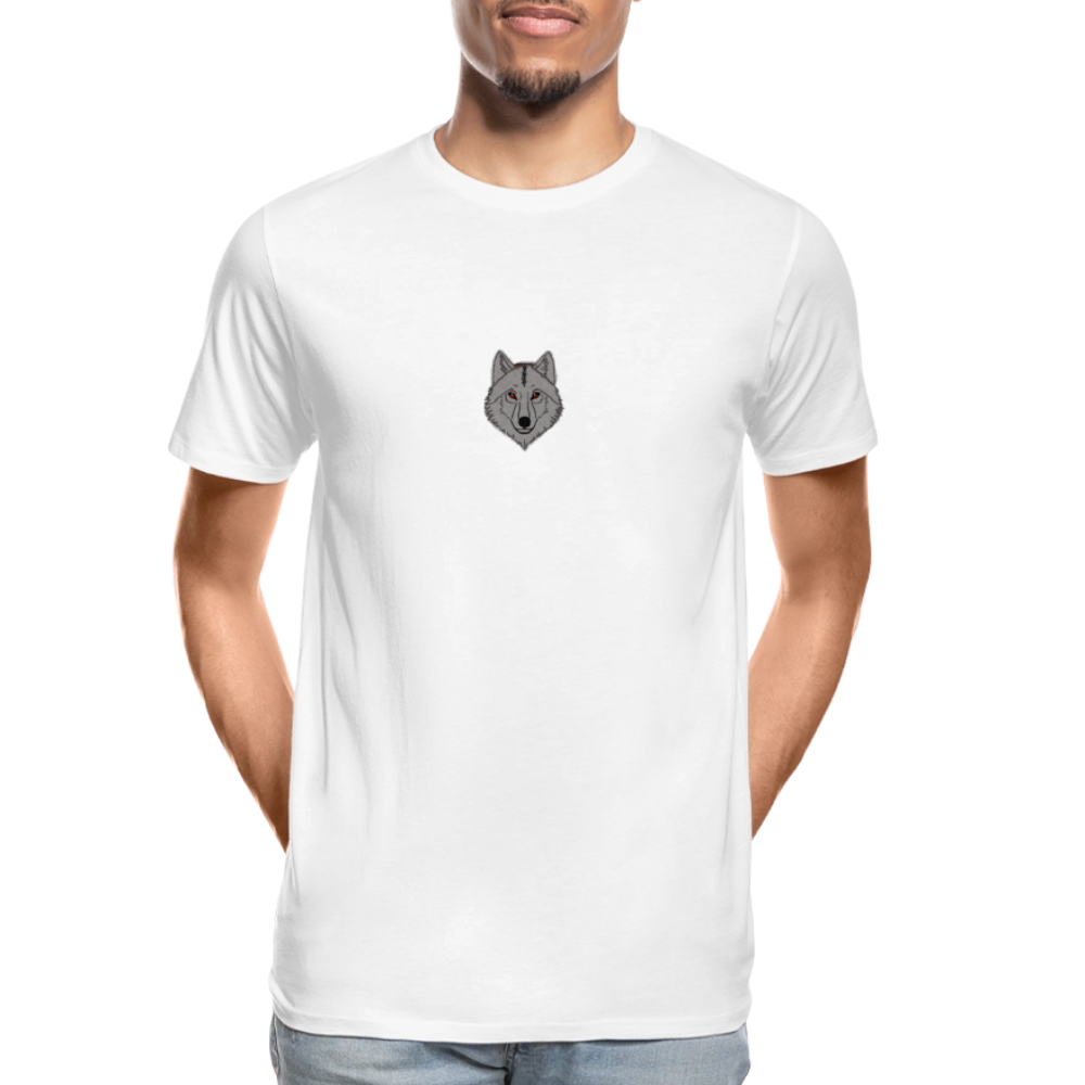 Wolf minimalist men’s organic cotton T-Shirt - white