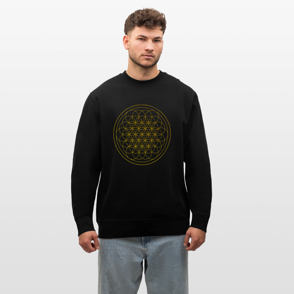 Golden flower of life GREENSTAR organic cotton men's sweatshirt - black