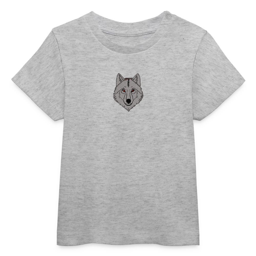 Wolf minimalist Baby Organic T-Shirt - heather grey