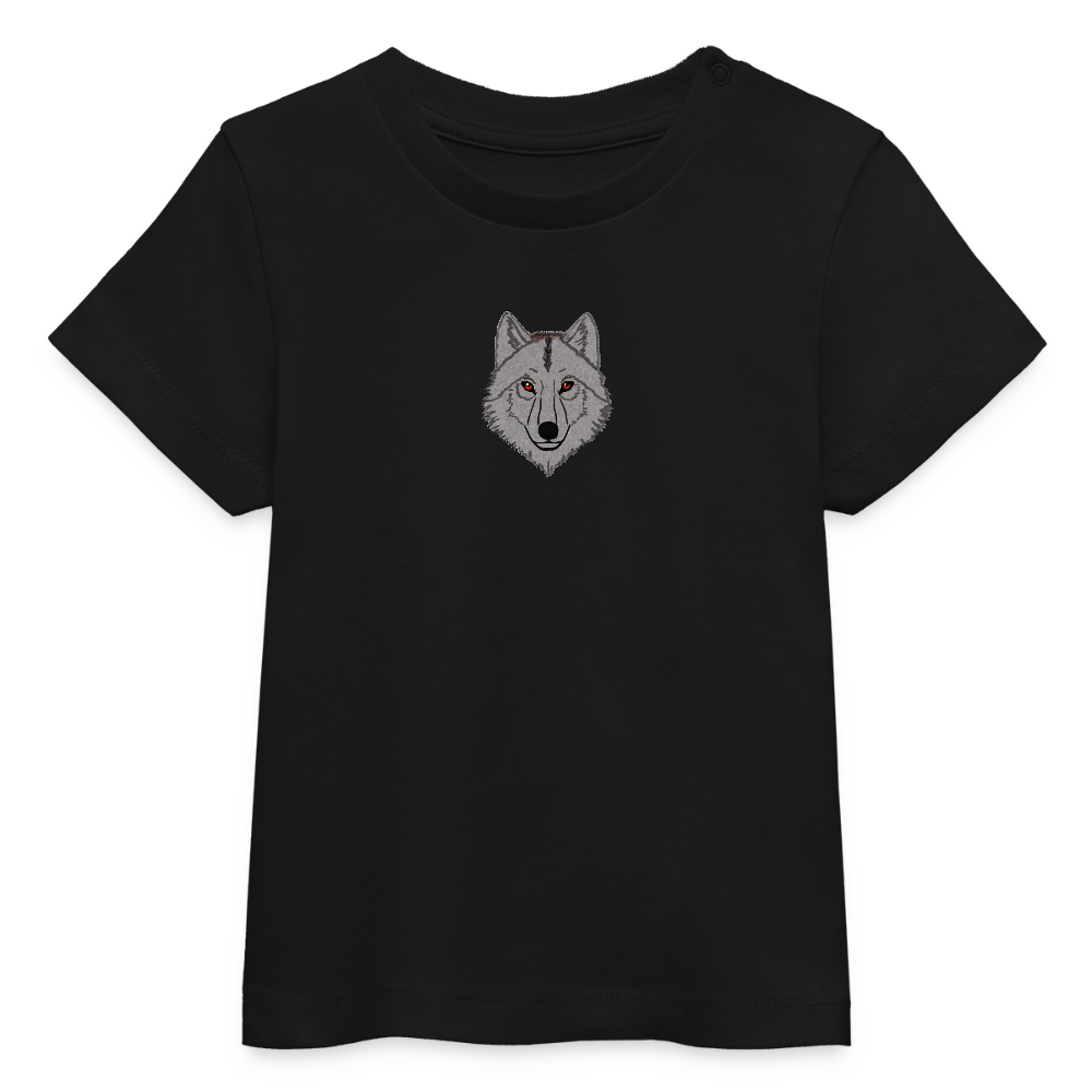 Wolf minimalist Baby Organic T-Shirt - black