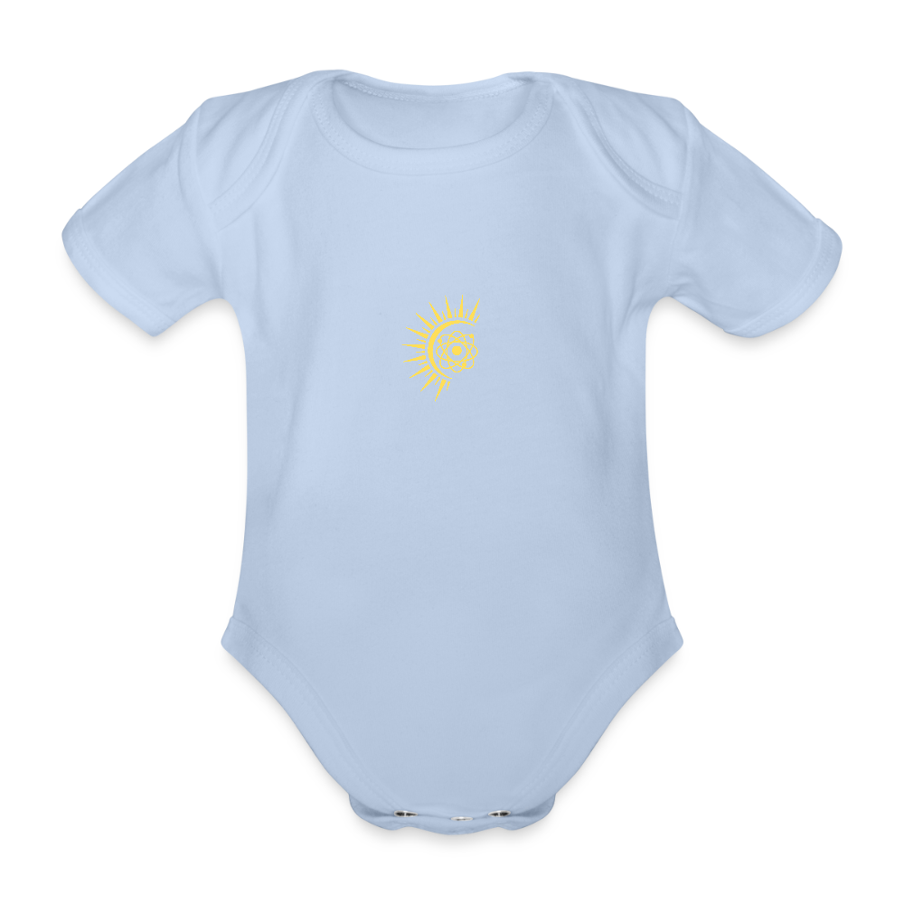 Atom Organic cotton short-sleeved Baby Bodysuit - sky