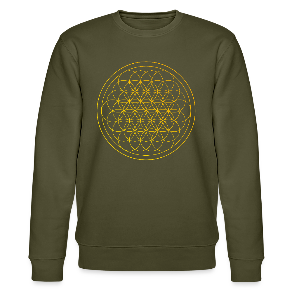 Golden flower of life GREENSTAR organic cotton men's sweatshirt - khaki