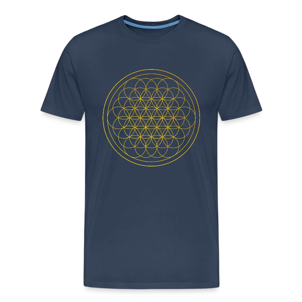 Flower of Life Men’s Premium Organic Cotton T-Shirt - navy