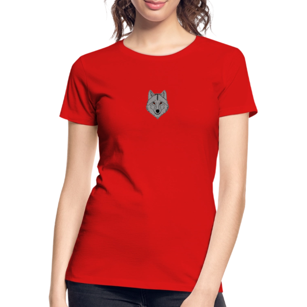 Wolf minimalist women’s organic cotton T-Shirt - red