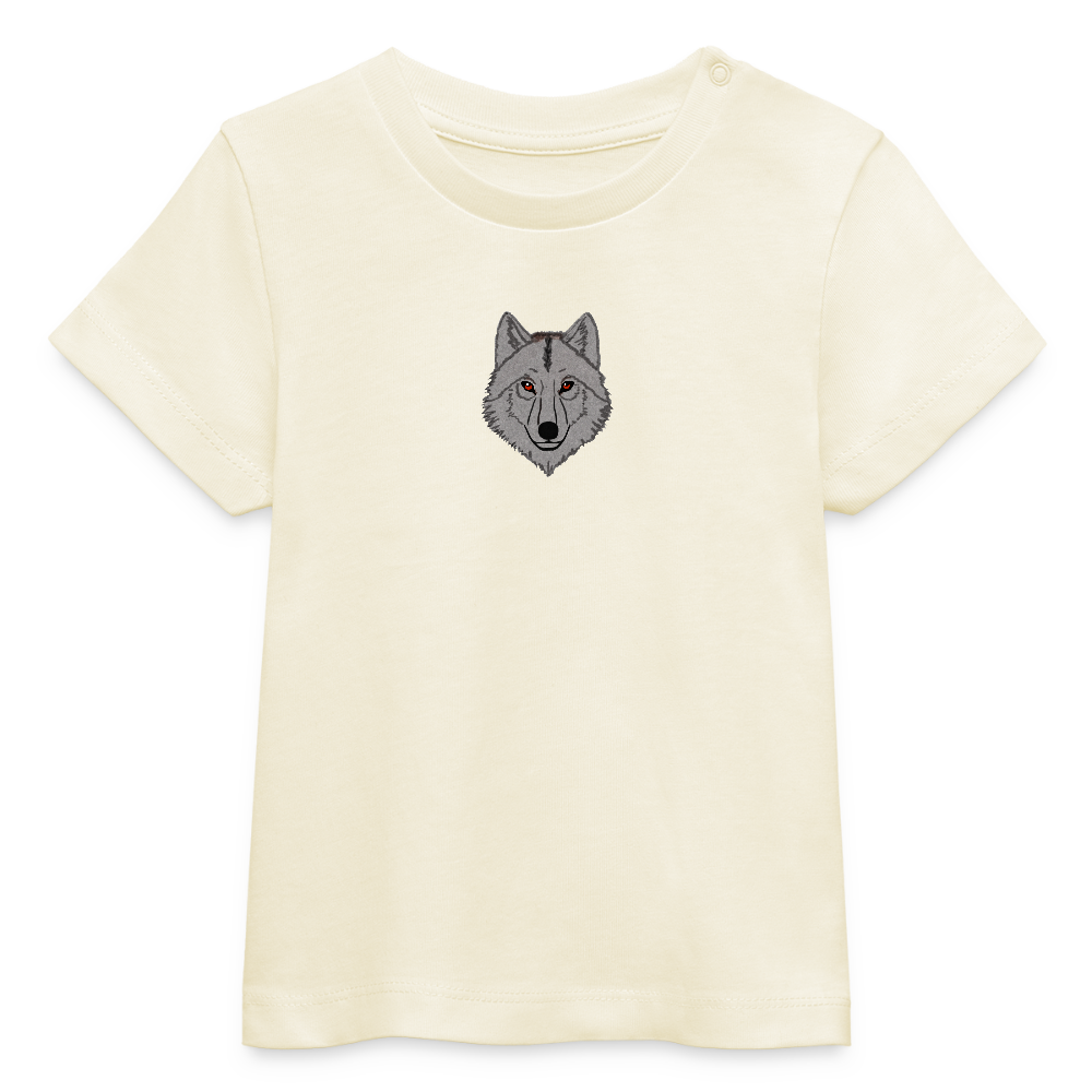 Wolf minimalist Baby Organic T-Shirt - natural raw