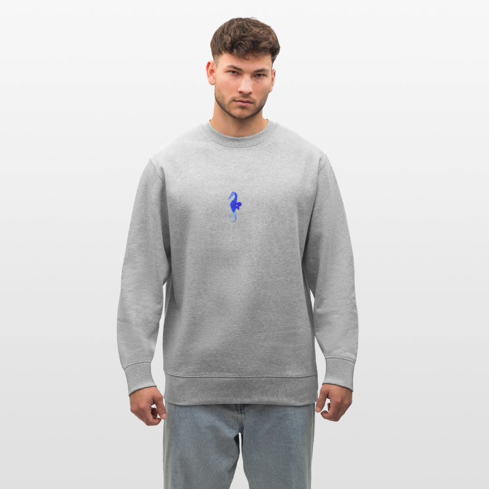 Seahorse minimalist organic cotton men's sweatshirt - heather grey