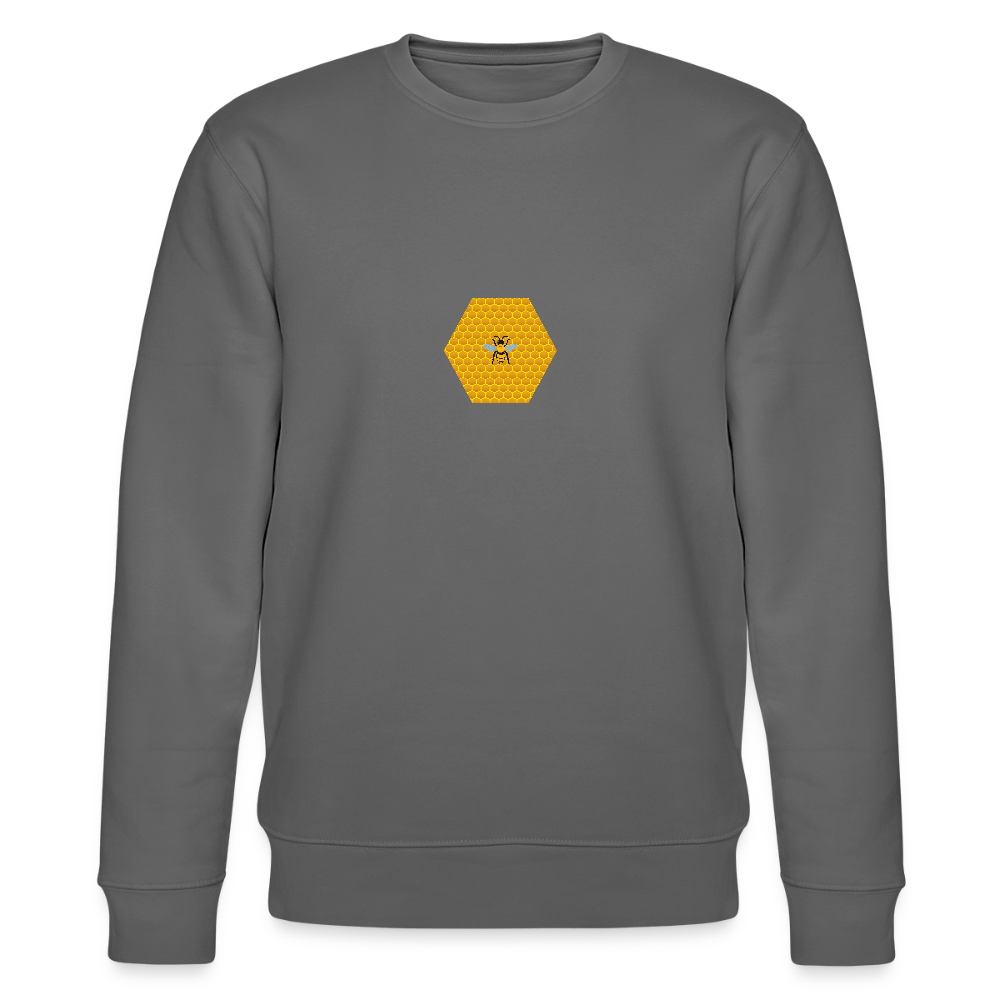 Bee & honeycomb organic cotton men's sweatshirt - anthracite