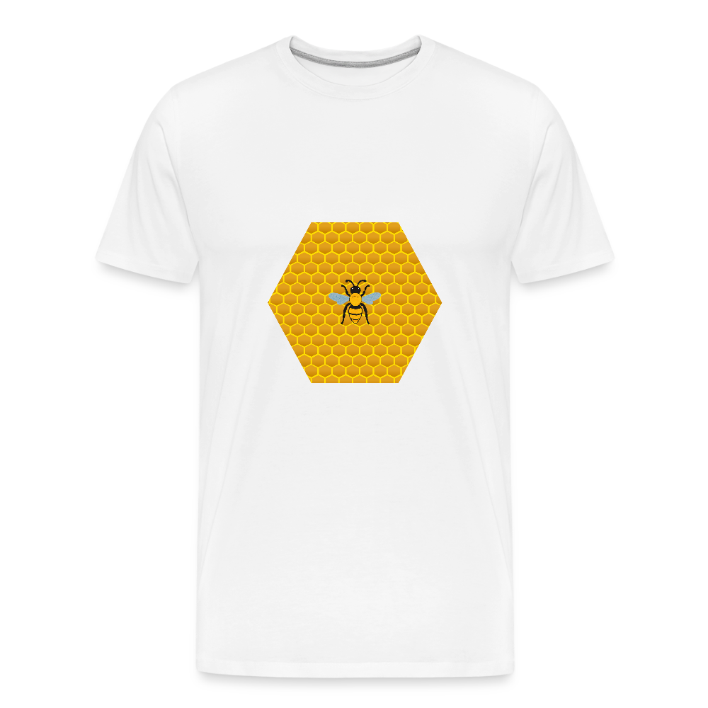 Bee & Honeycomb Men’s Organic Cotton T-Shirt - white