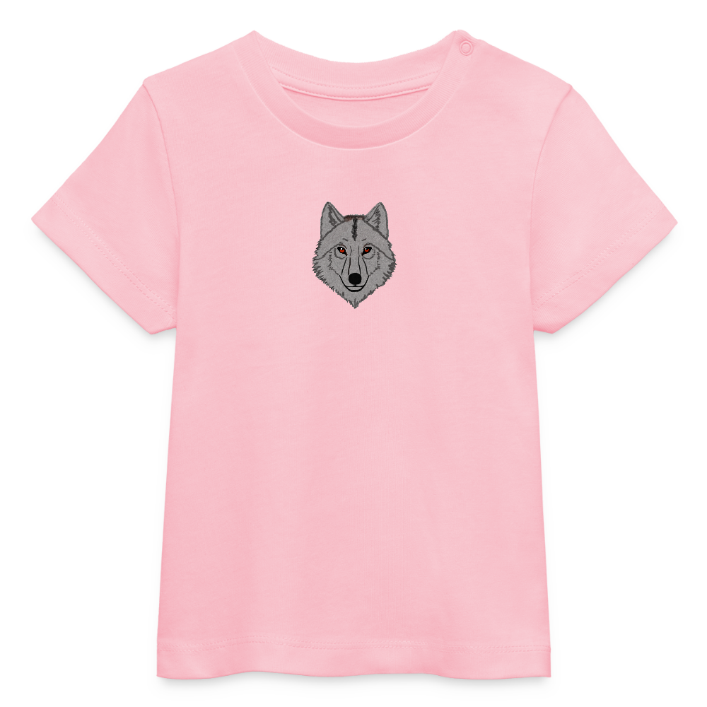Wolf minimalist Baby Organic T-Shirt - cotton pink