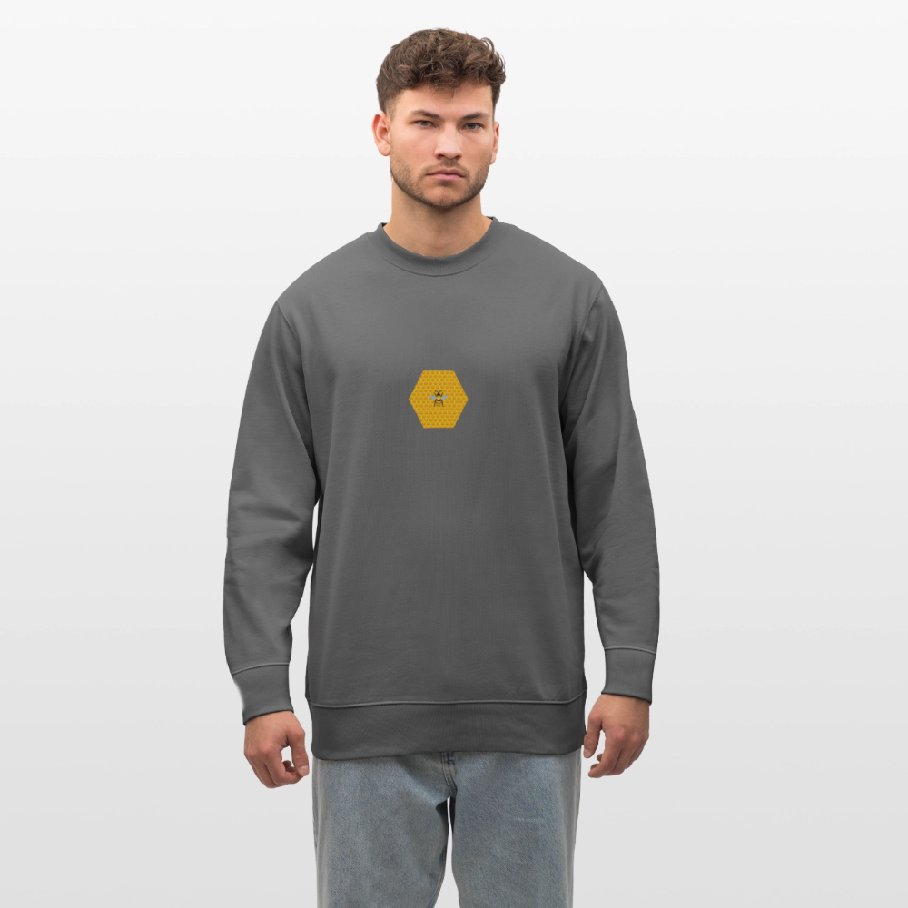 Bee & honeycomb organic cotton men's sweatshirt - anthracite