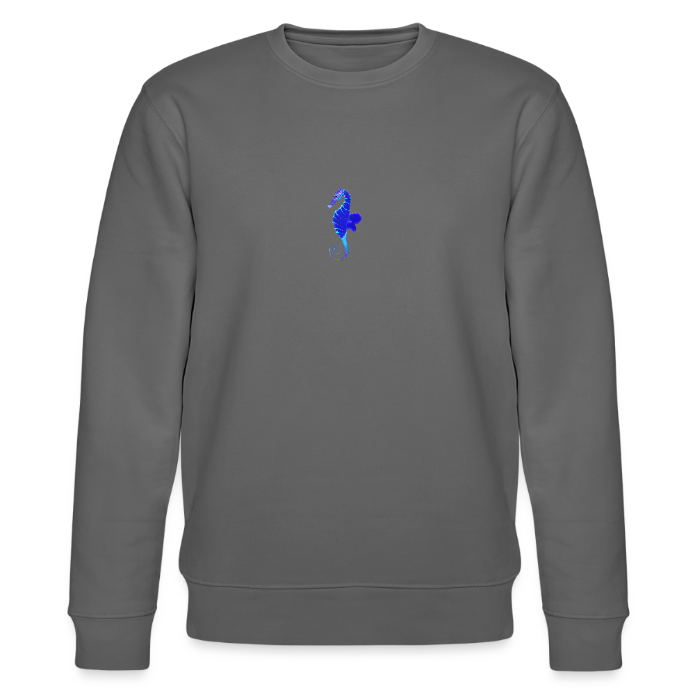 Seahorse minimalist organic cotton men's sweatshirt - anthracite