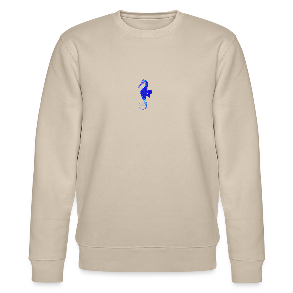 Seahorse minimalist organic cotton men's sweatshirt - beige