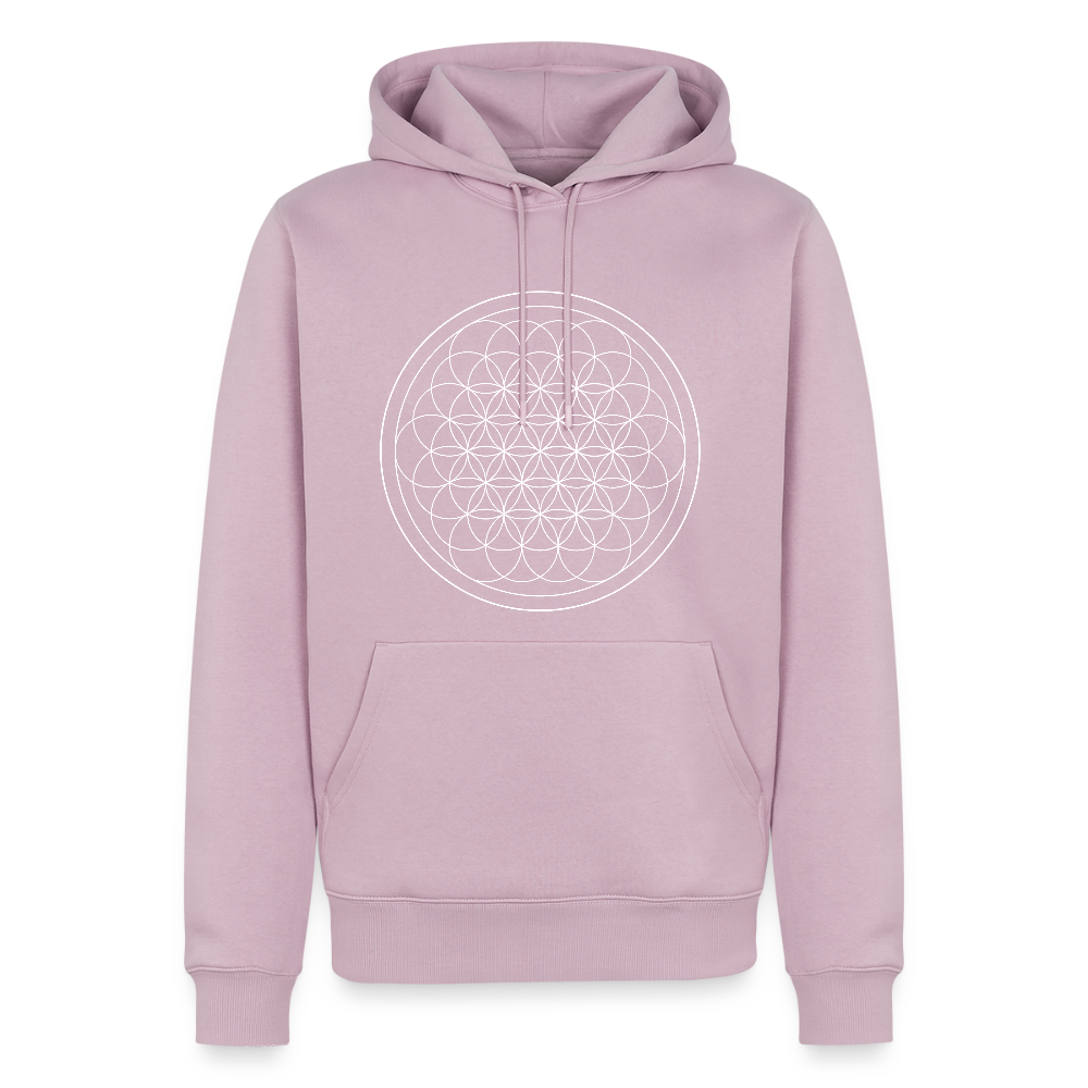 White flower of life men’s premium Hoodie - dusky pink
