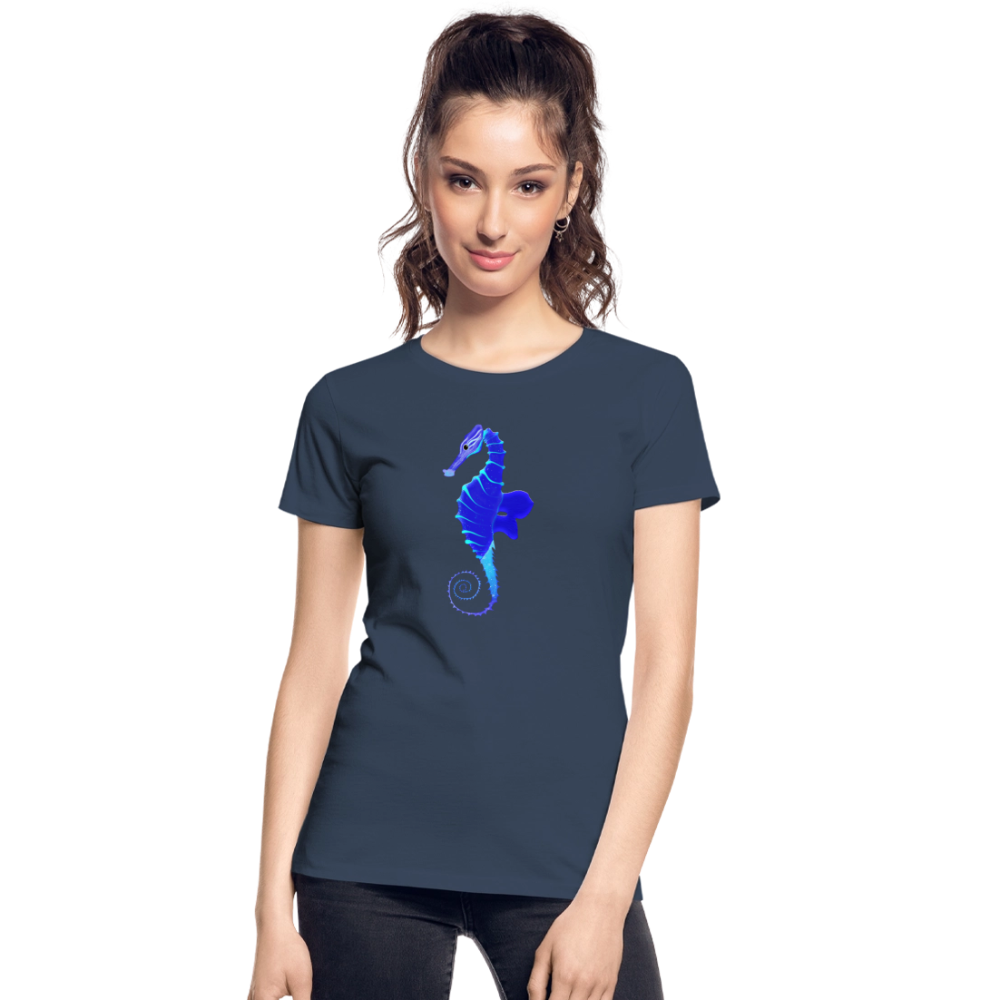 Seahorse Women’s organic cotton T-Shirt - navy