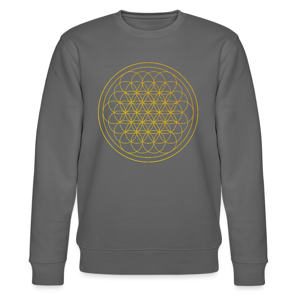 Golden flower of life GREENSTAR organic cotton men's sweatshirt - anthracite