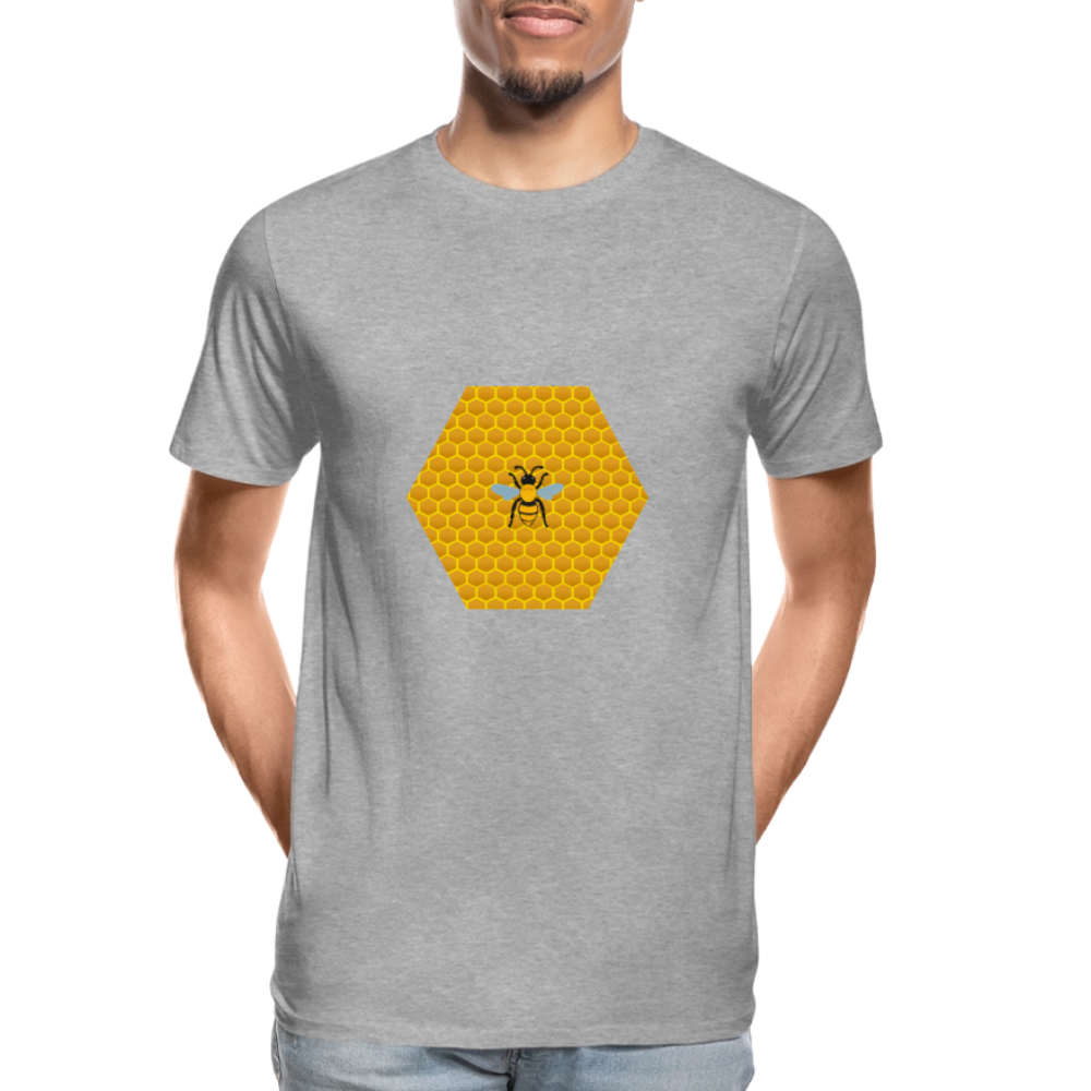Bee & Honeycomb Men’s Organic Cotton T-Shirt - heather grey
