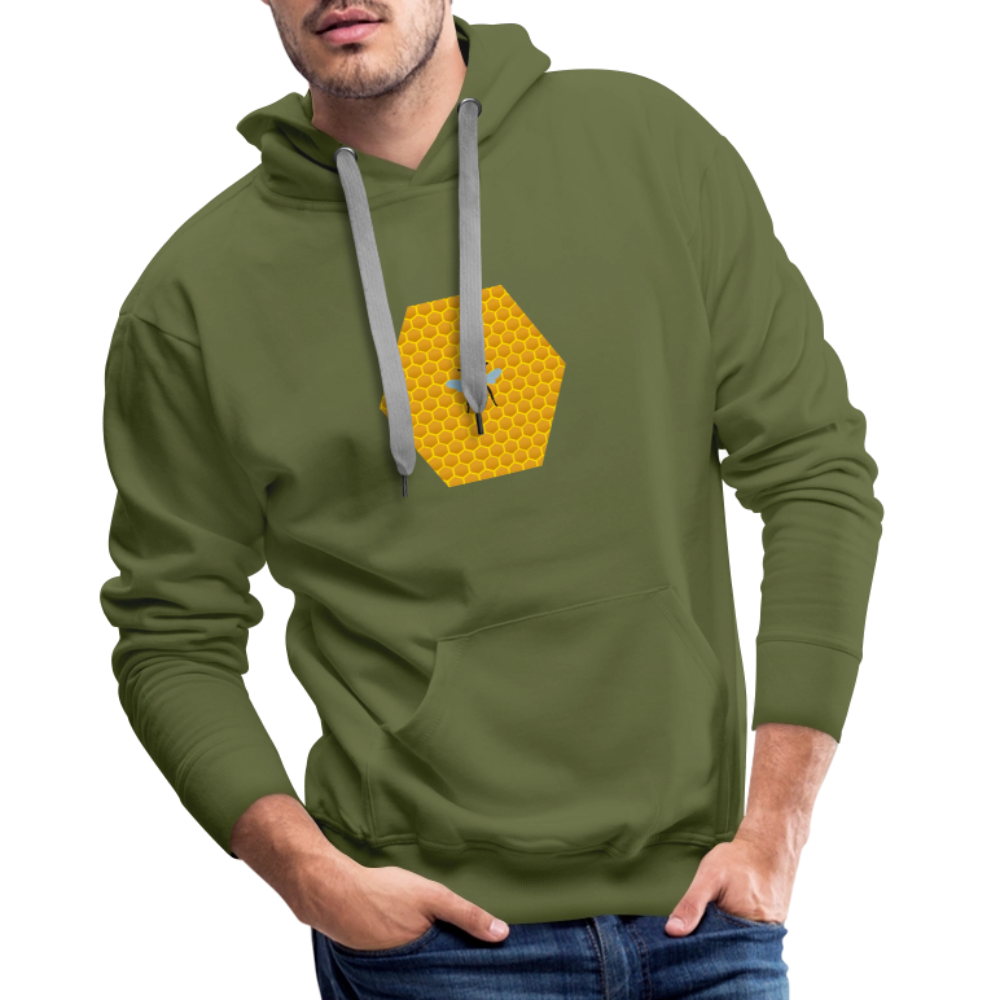 Bee & honeycomb men’s Premium Hoodie - olive green