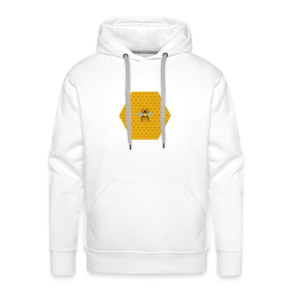 Bee & honeycomb men’s Premium Hoodie - white
