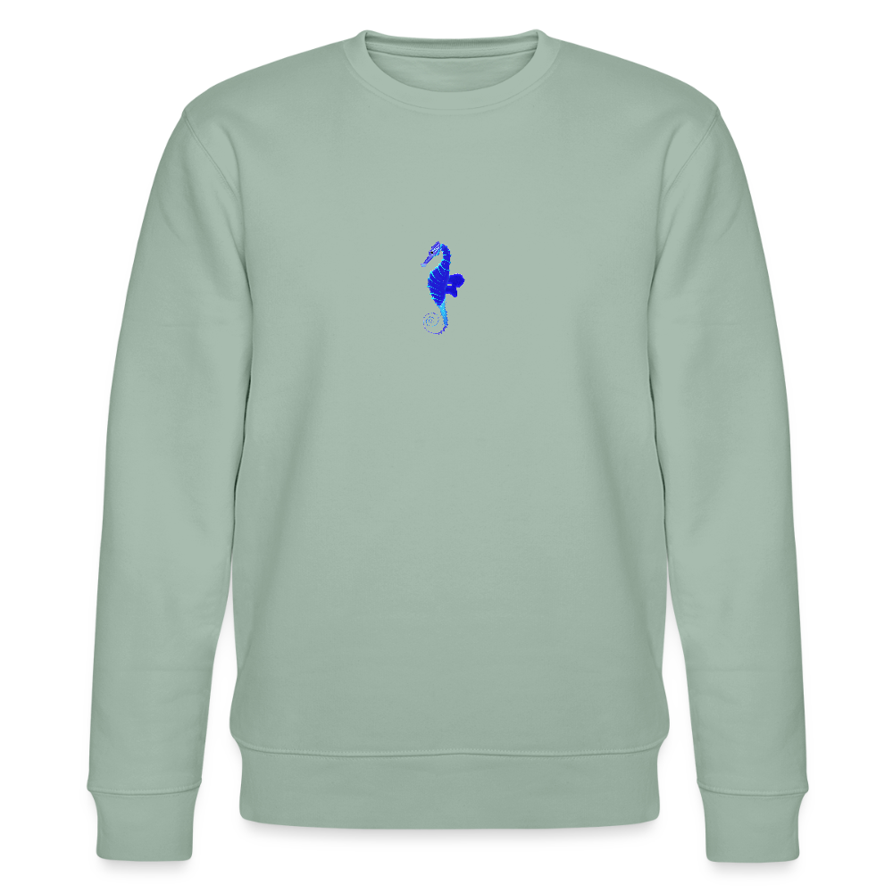 Seahorse minimalist organic cotton men's sweatshirt - aloe
