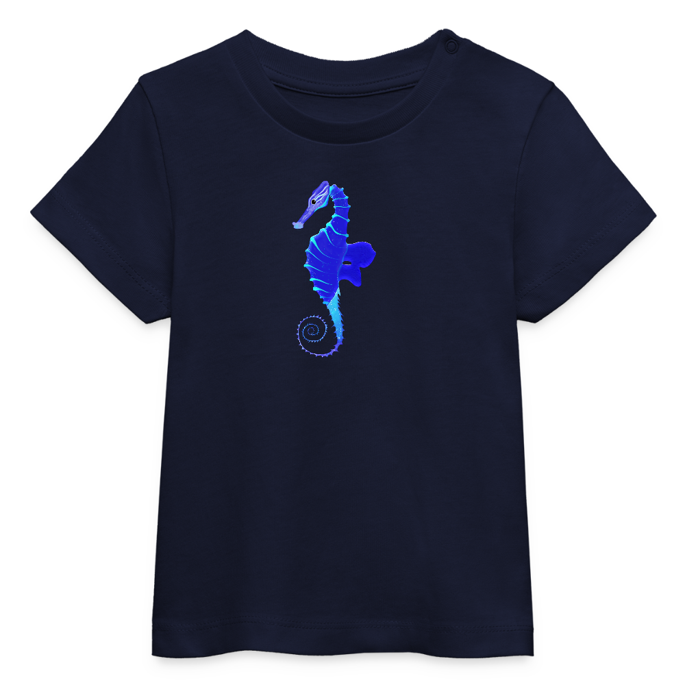 Seahorse Baby Organic T-Shirt - navy