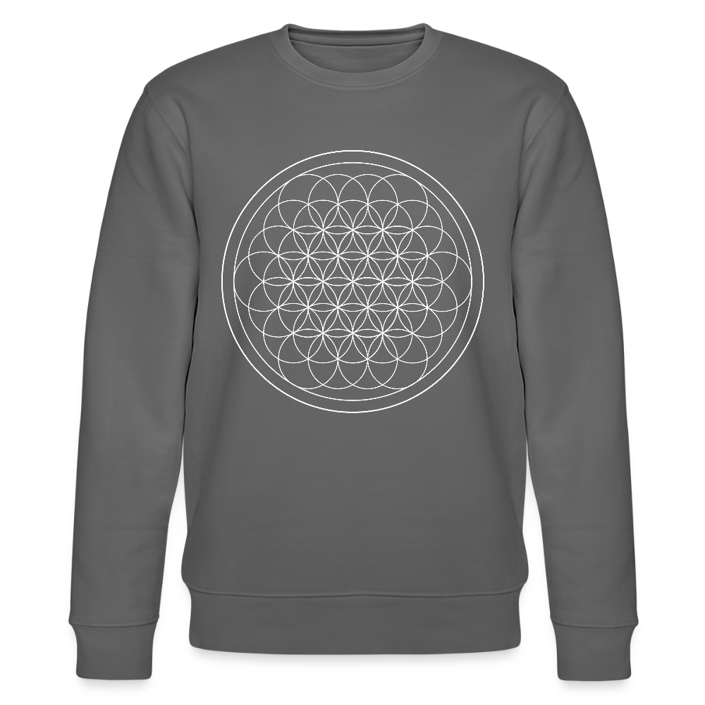 White flower of life GREENSTAR Organic cotton men's sweatshirt - anthracite