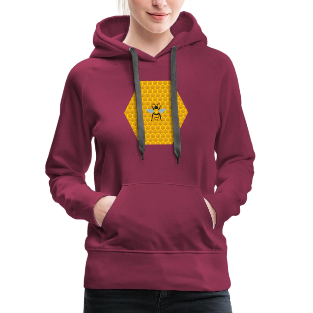 Bee & Honeycomb women’s premium hoodie - bordeaux