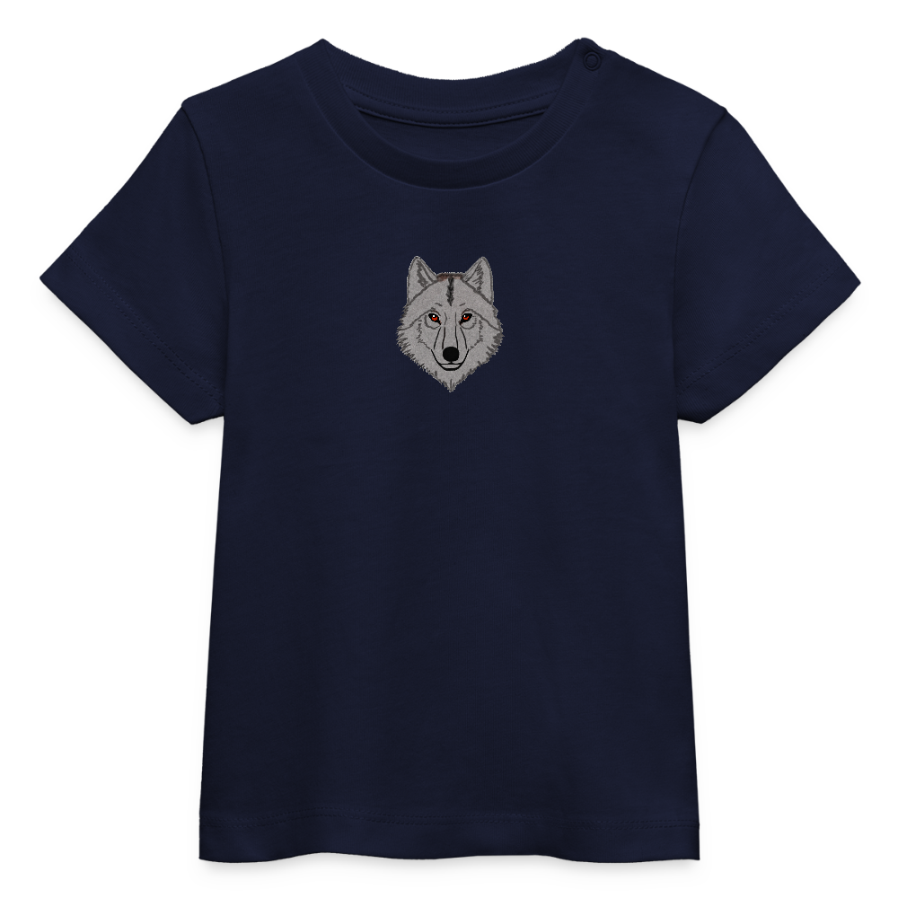 Wolf minimalist Baby Organic T-Shirt - navy