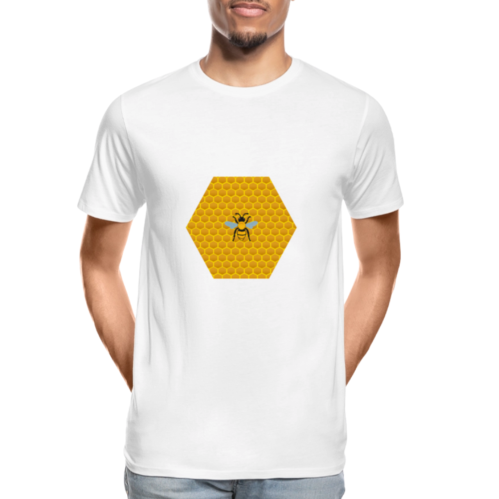 Bee & Honeycomb Men’s Organic Cotton T-Shirt - white