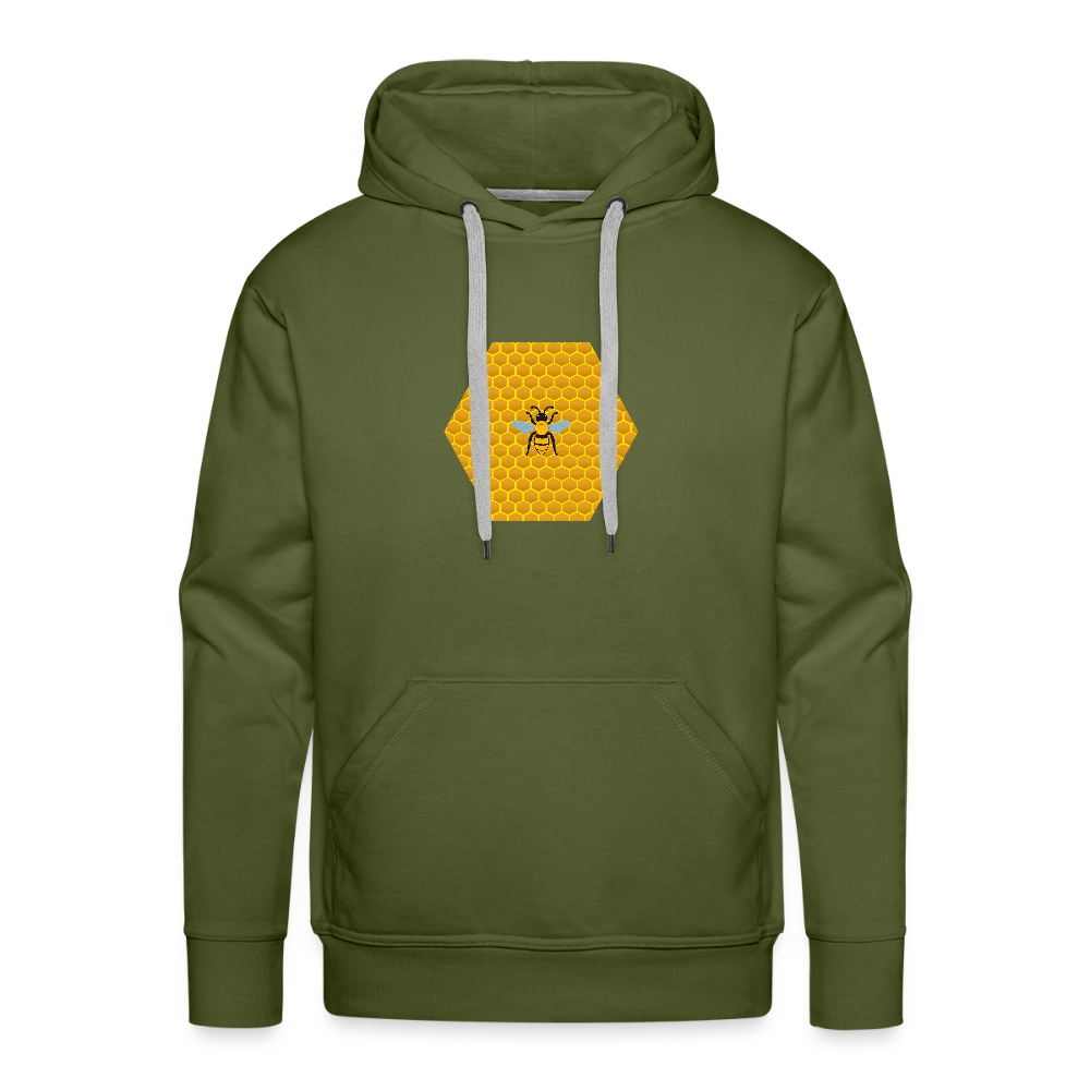 Bee & honeycomb men’s Premium Hoodie - olive green