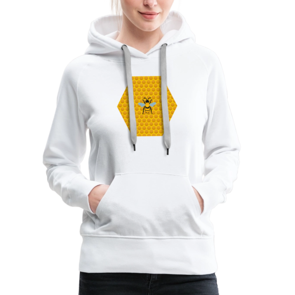 Bee & Honeycomb women’s premium hoodie - white