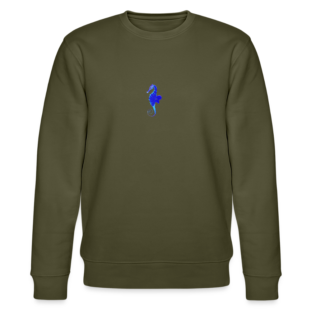 Seahorse minimalist organic cotton men's sweatshirt - khaki