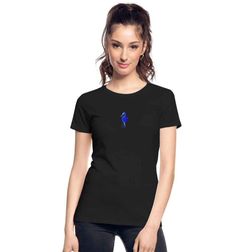Seahorse minimalist Women’s organic cotton T-Shirt - black