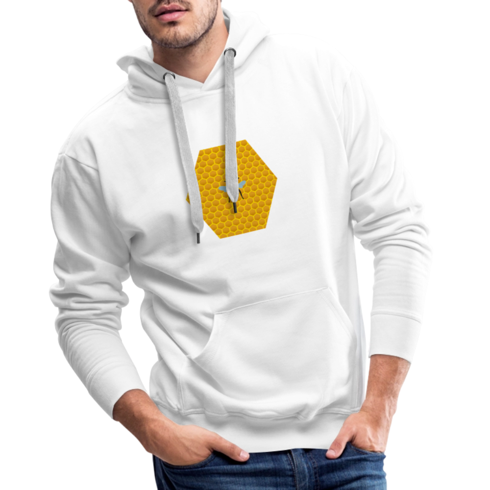 Bee & honeycomb men’s Premium Hoodie - white