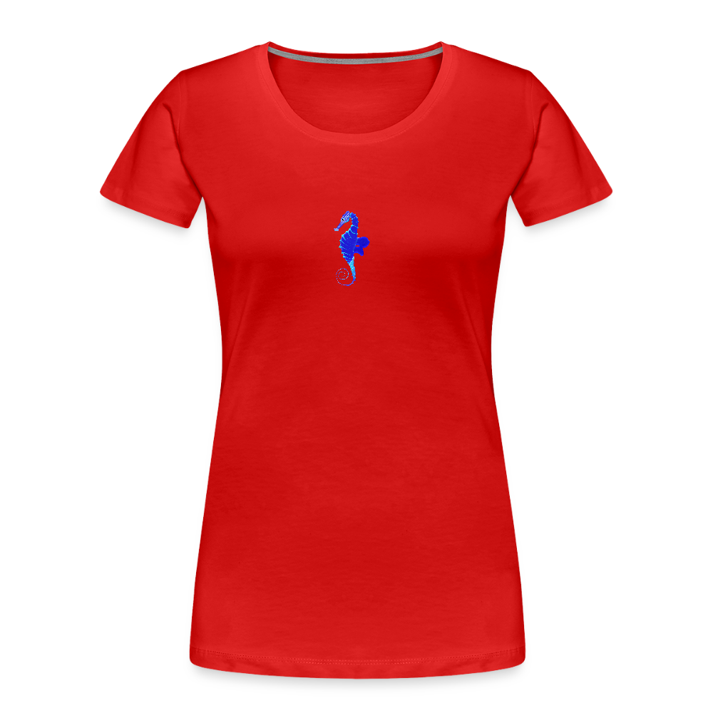 Seahorse minimalist Women’s organic cotton T-Shirt - red