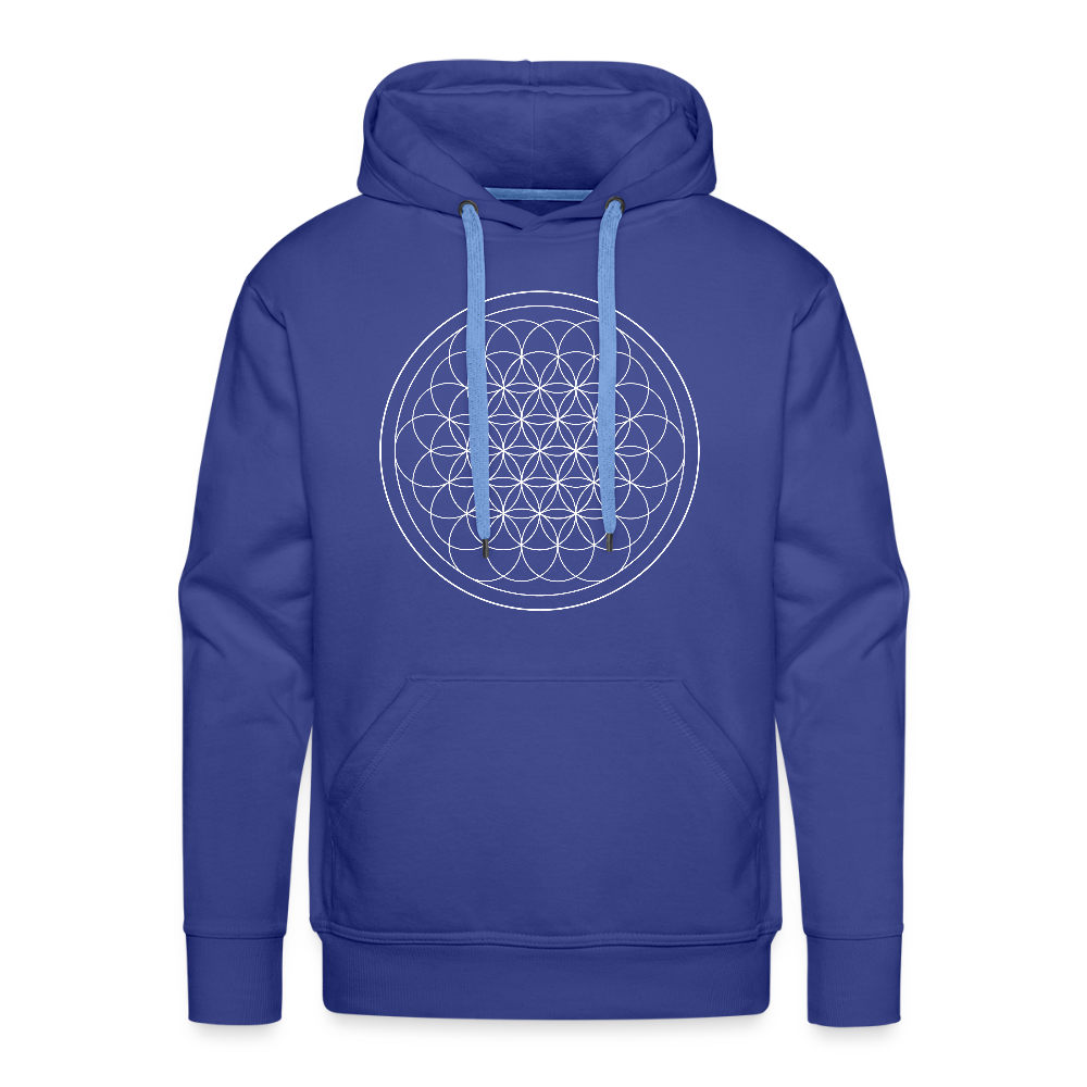 White flower of life men’s premium Hoodie - royal blue