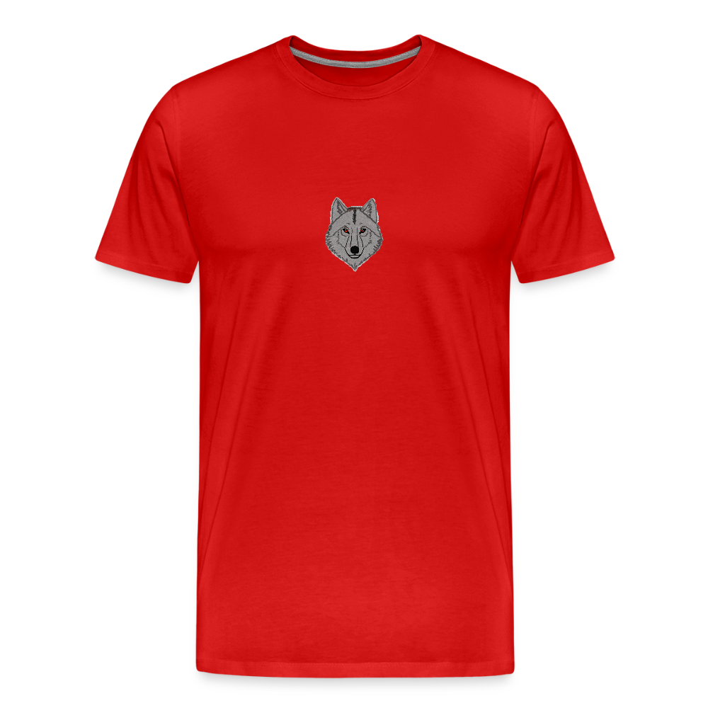 Wolf minimalist men’s organic cotton T-Shirt - red