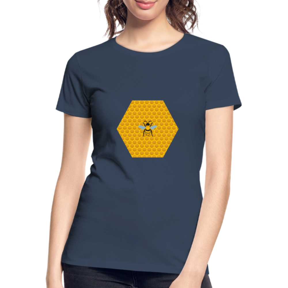 Bee & Honeycomb Women’s Organic Cotton T-Shirt - navy