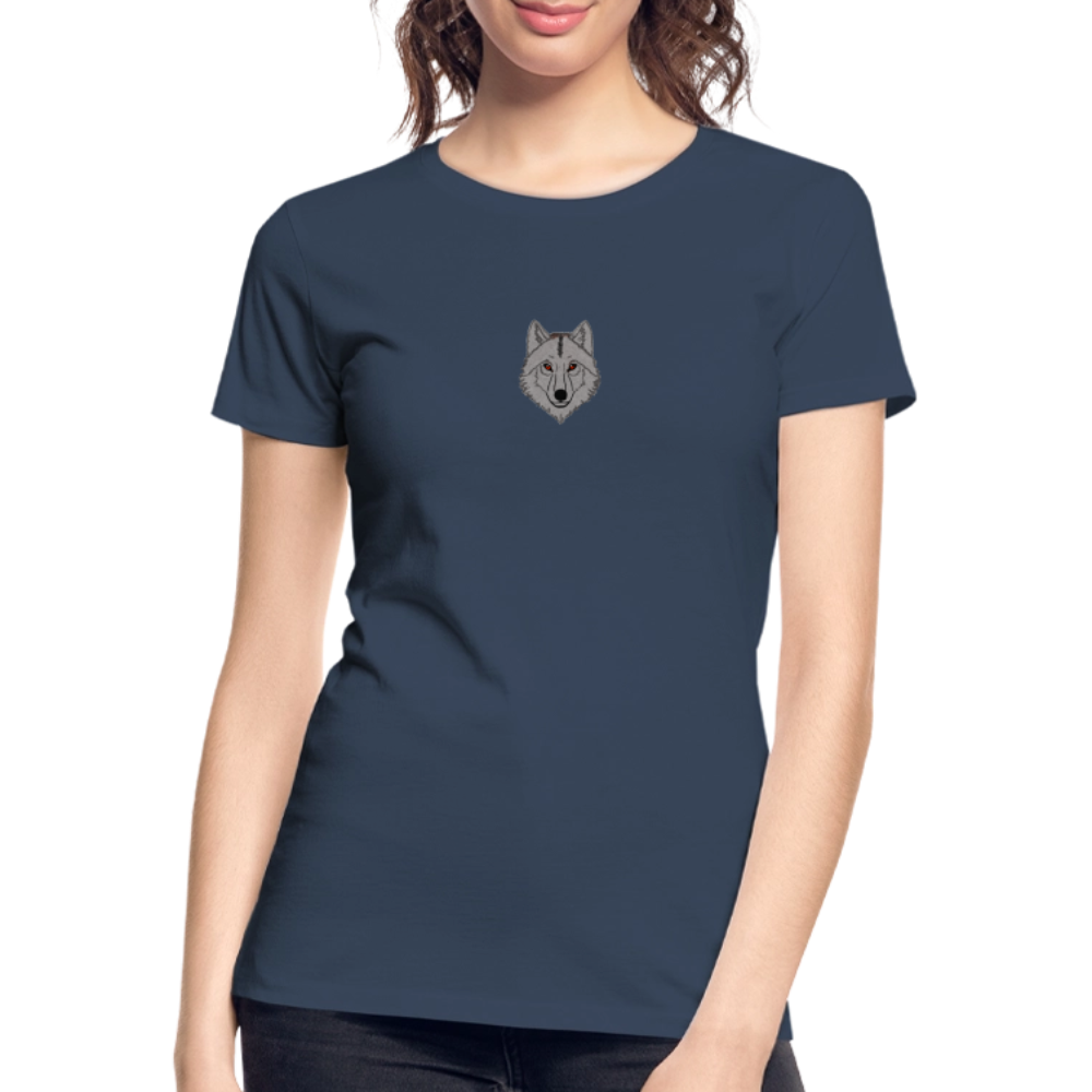 Wolf minimalist women’s organic cotton T-Shirt - navy