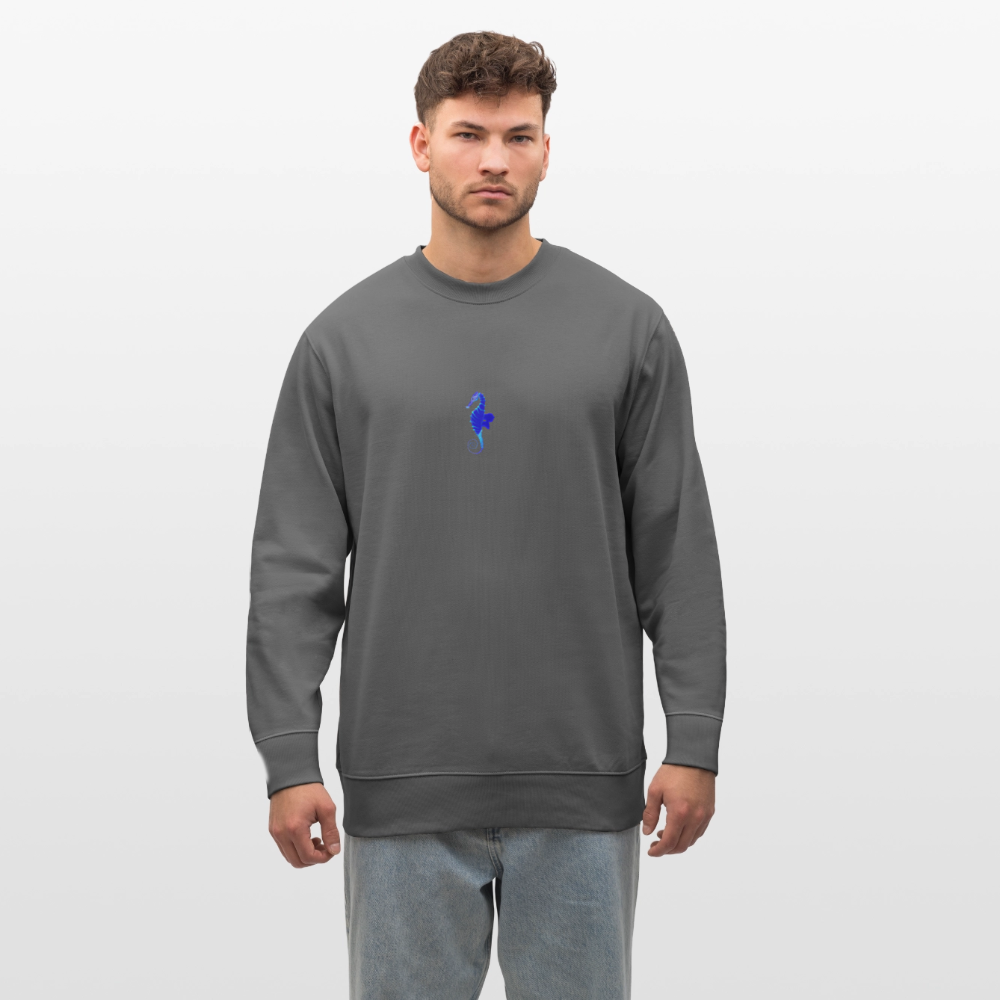 Seahorse minimalist organic cotton men's sweatshirt - anthracite