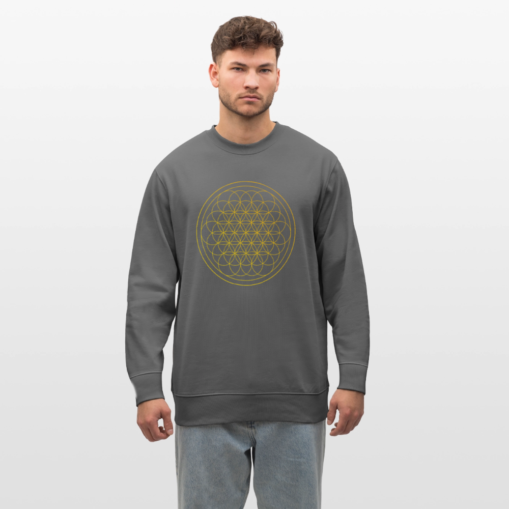 Golden flower of life GREENSTAR organic cotton men's sweatshirt - anthracite