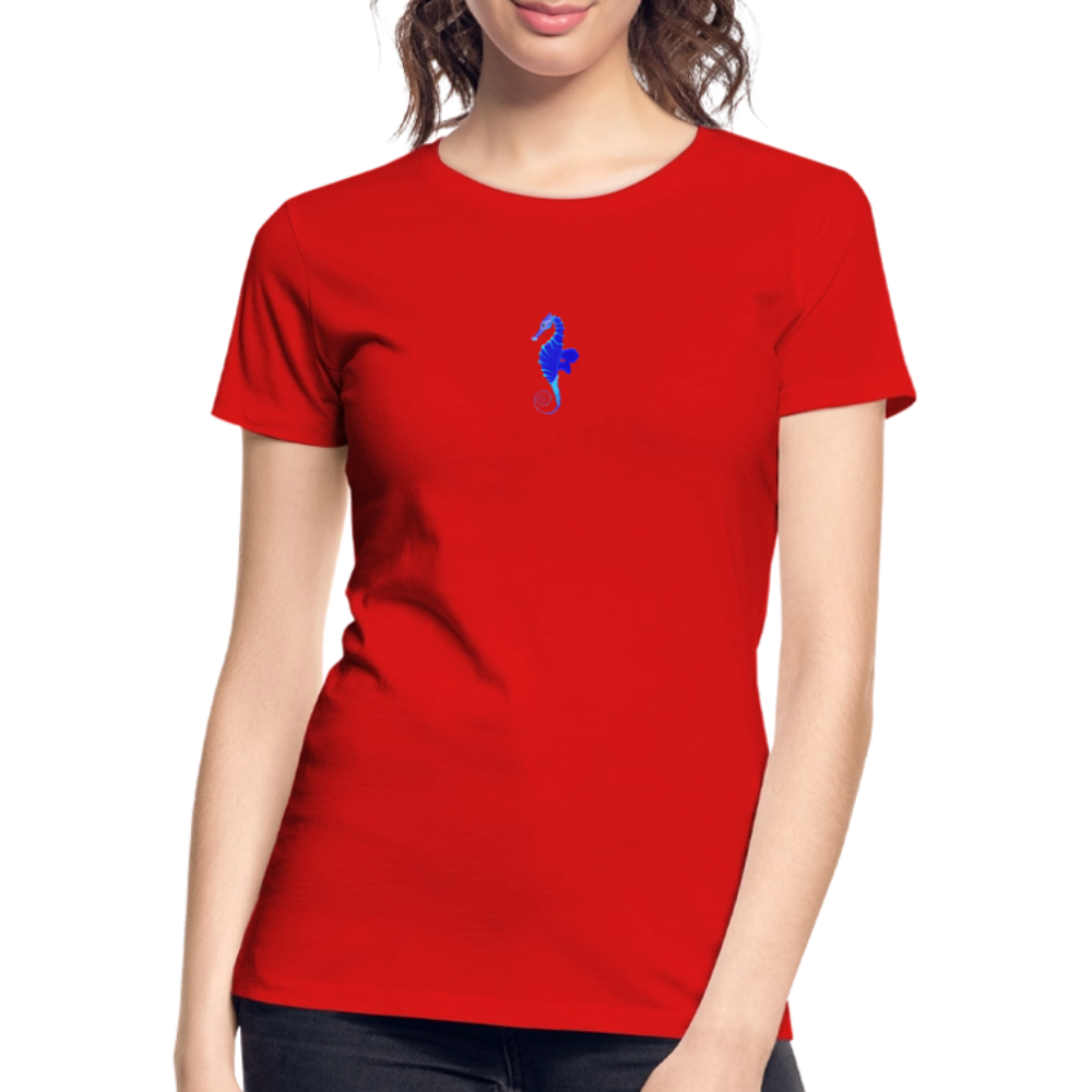 Seahorse minimalist Women’s organic cotton T-Shirt - red