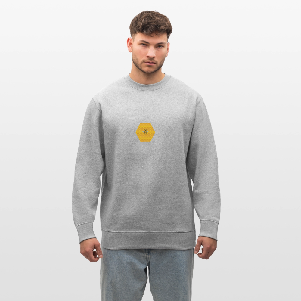 Bee & honeycomb organic cotton men's sweatshirt - heather grey