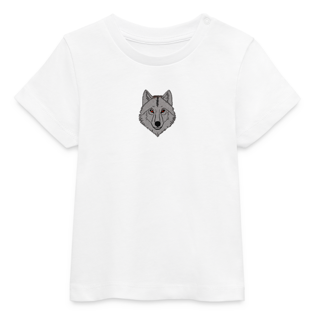 Wolf minimalist Baby Organic T-Shirt - white