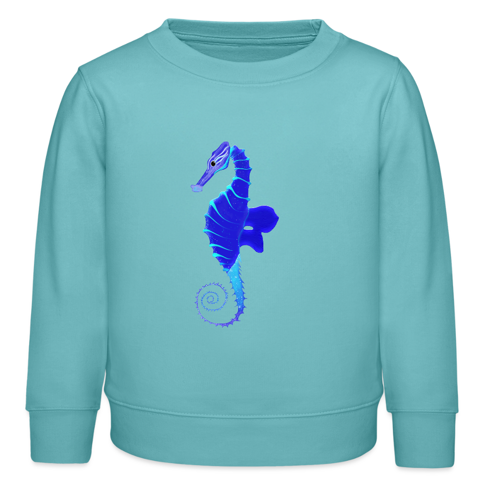 Seahorse organic cotton Kids’ Sweatshirt - pastel turquoise