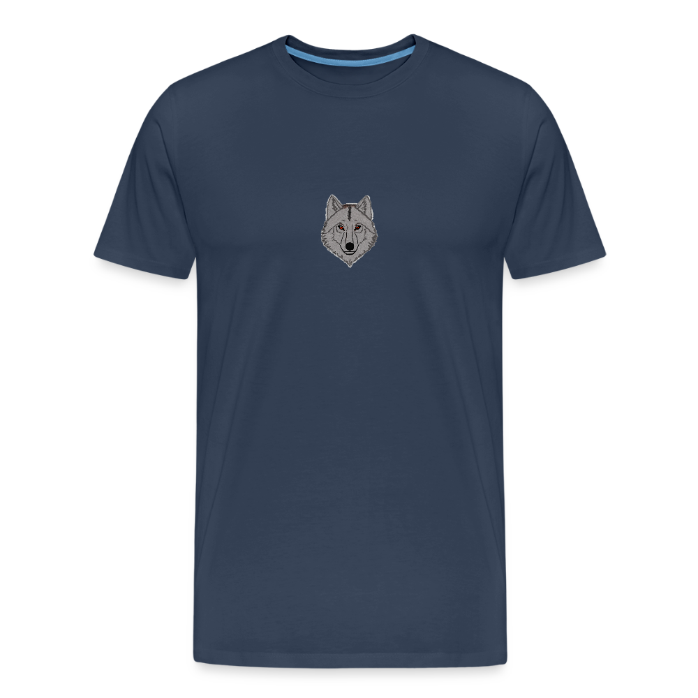 Wolf minimalist men’s organic cotton T-Shirt - navy